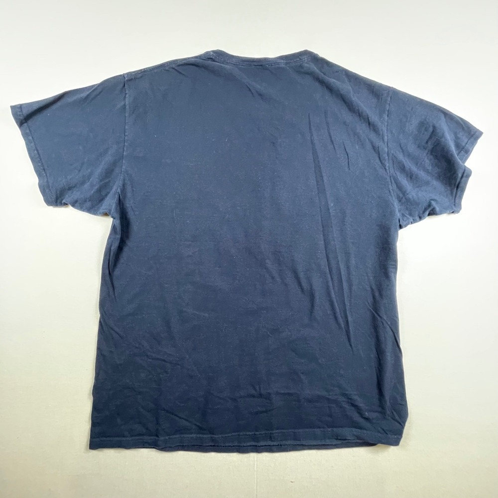 Mens Wolf‎ T-Shirt Graphic Moon Animal Print Tee Navy Blue Nature Wolves Large - Picture 6 of 6